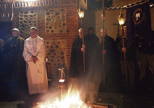 Bendición de las Candelas en la fiesta de la Candelaria y Santa Brígida. Villaseca de la Sobarriba